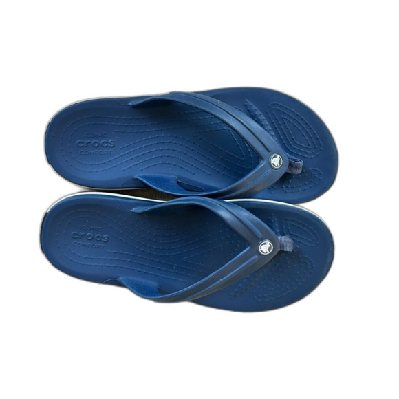 Crocs Sandals Navy Blue Kids Size 3 Flip Flops Youth Slip On Thong - Picture 1 of 6